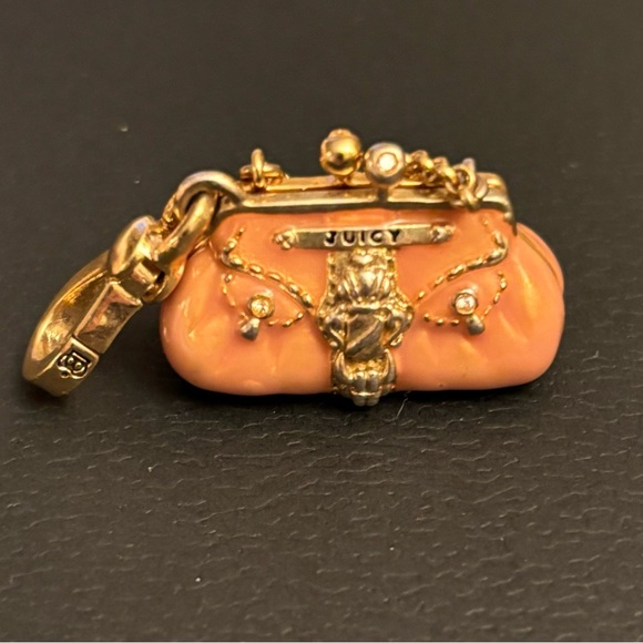 Juicy Couture Rare 2008 Status Bag Charm Peachy Pink Color with Gold Accents